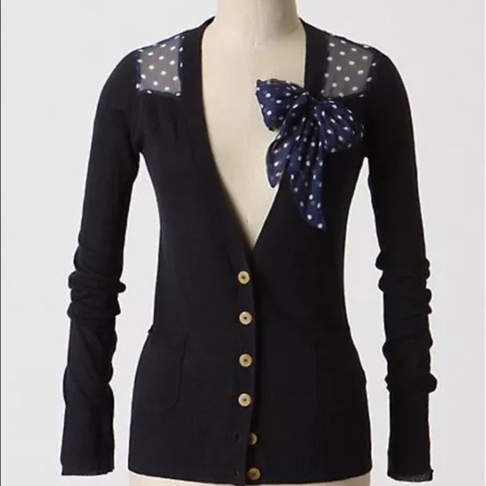 EUC Vintage Anthropologie Breezy Polkas Cardigan